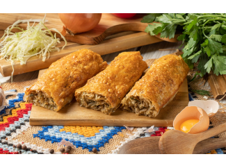 Вертута с свежей капустой и зеленью